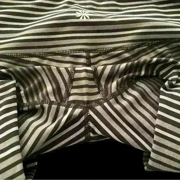 Athleta Colorblock Black/Gray Stripe‎ Chaturanga Tight - Picture 5 of 7
